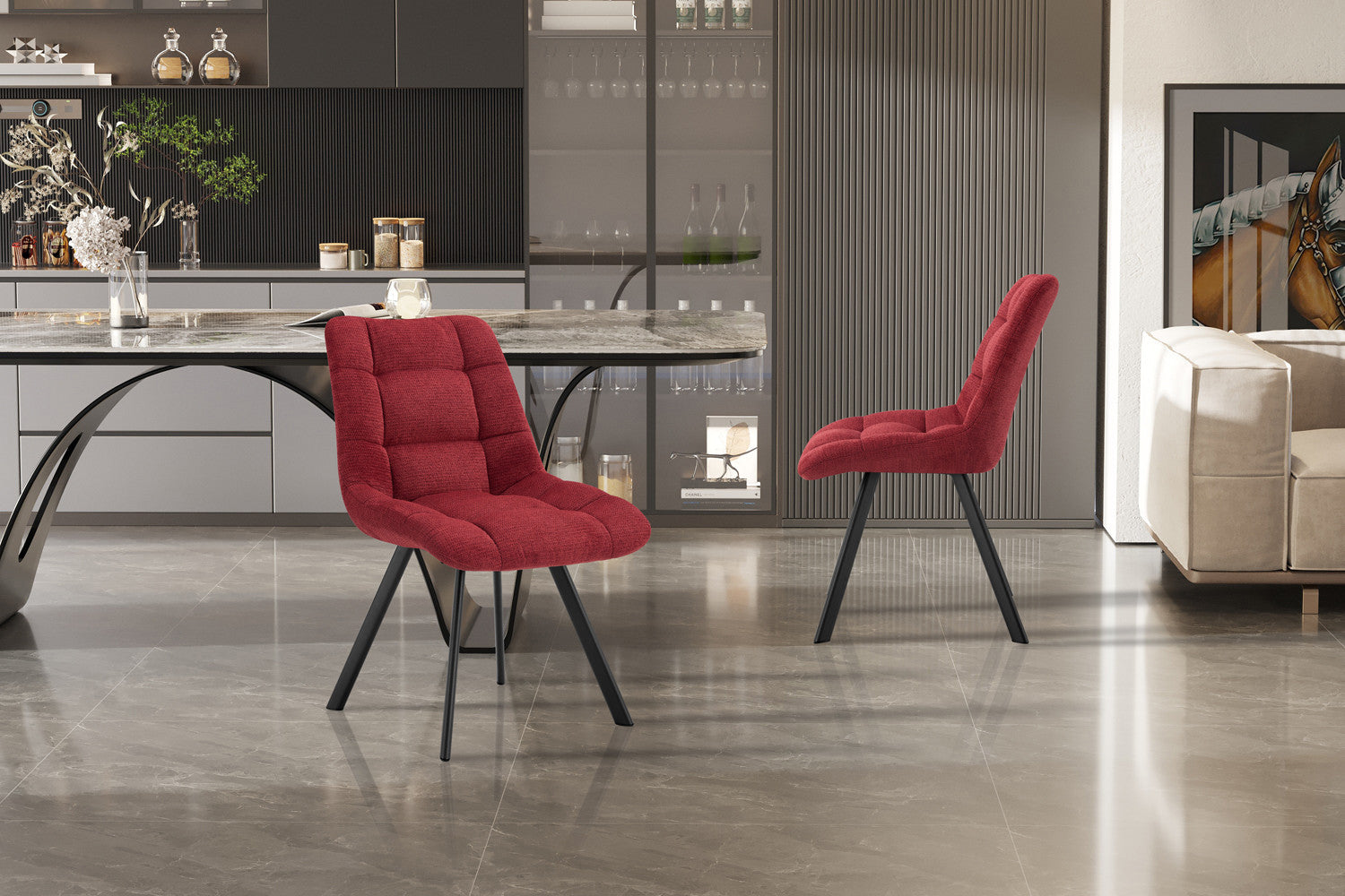 Stoel 'Lizzy' Stof Ote Share 230 Rood