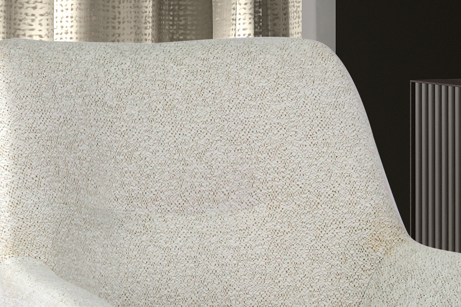 Stoel 'Modest' Draaibaar Stof Fabb Raven 22 Ecru