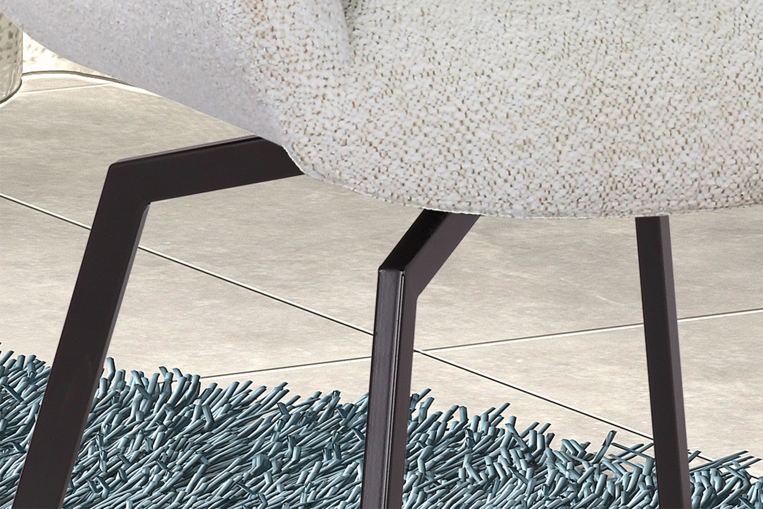 Stoel 'Modest' Draaibaar Stof Fabb Raven 22 Ecru