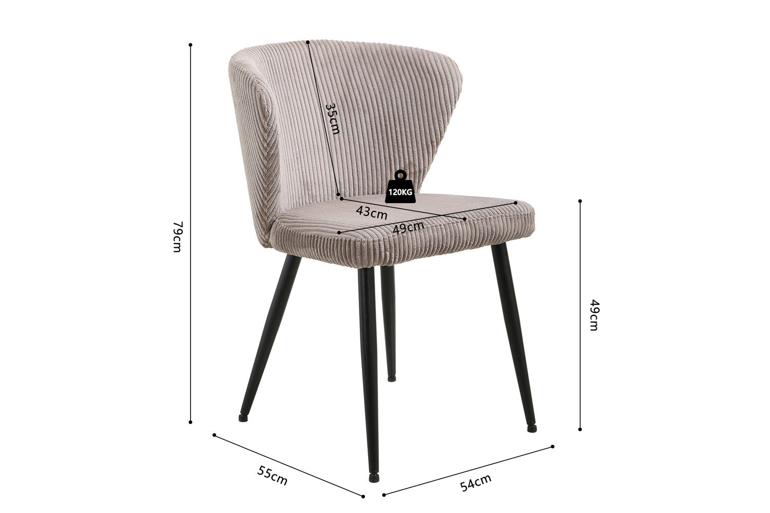 Stoel 'Tornado' Corduroy Fabb Hyper 38 Zand