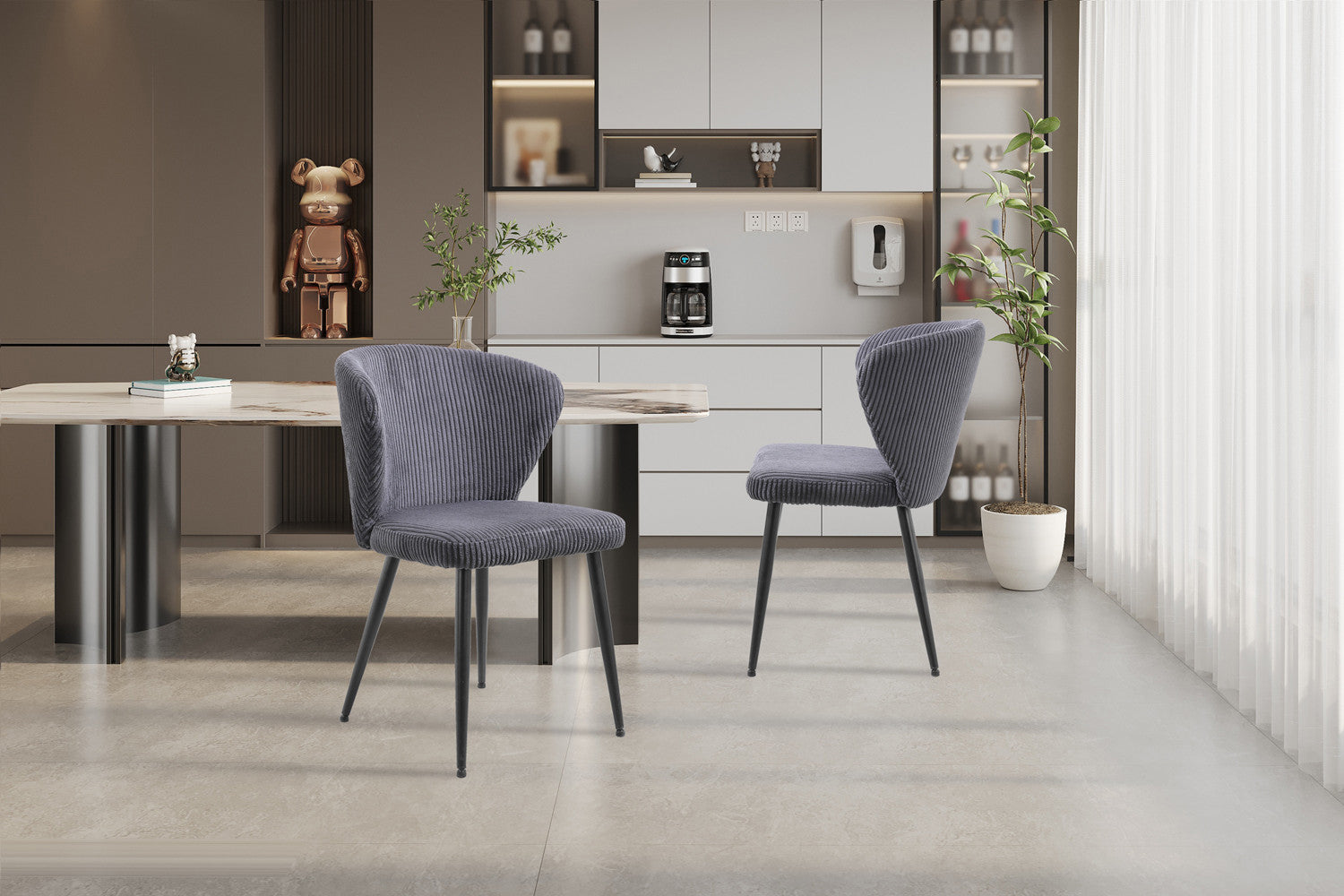 Stoel 'Tornado' Corduroy Fabb Hyper 16 Grijs