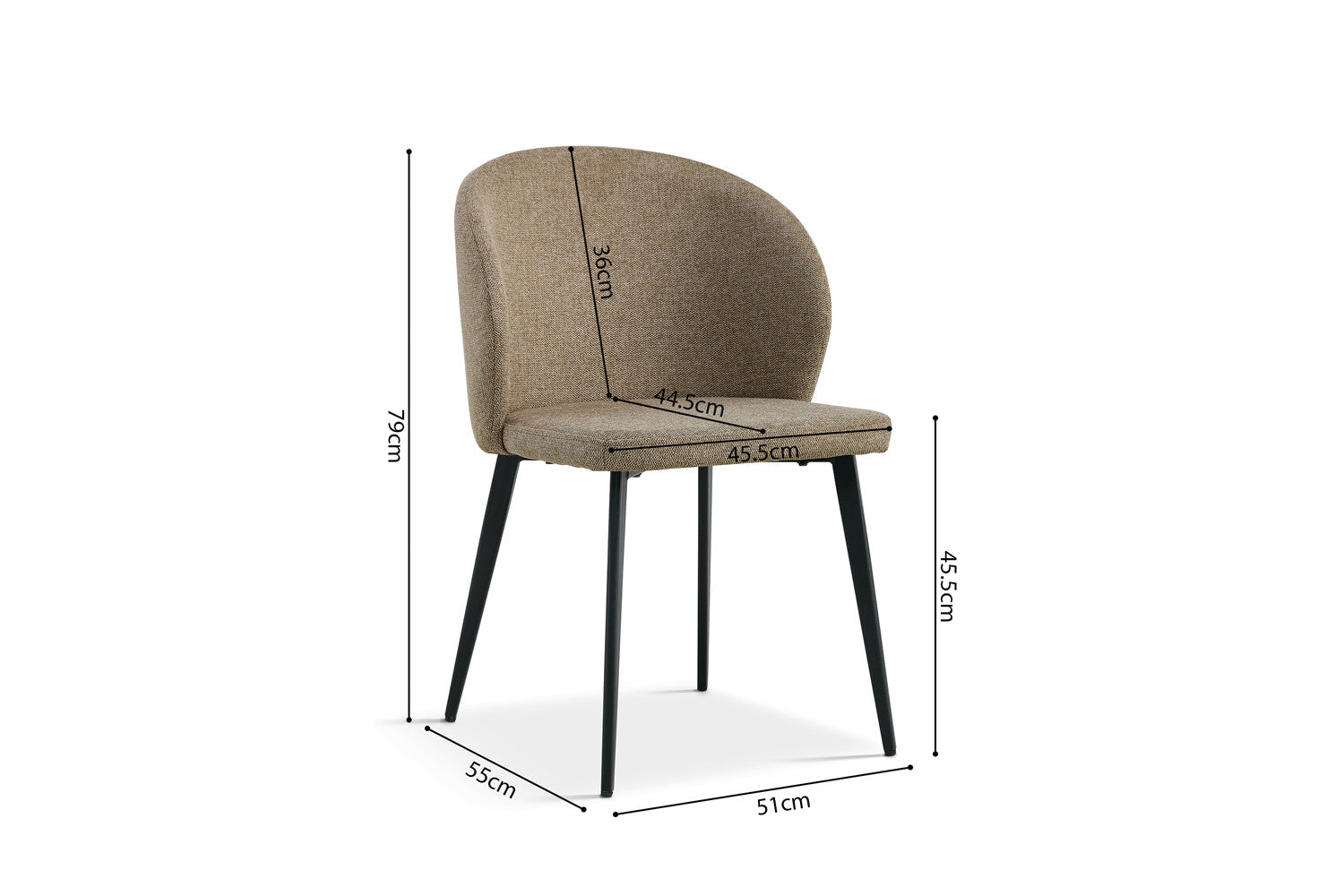 Stoel 'Toledo' Stof Zand