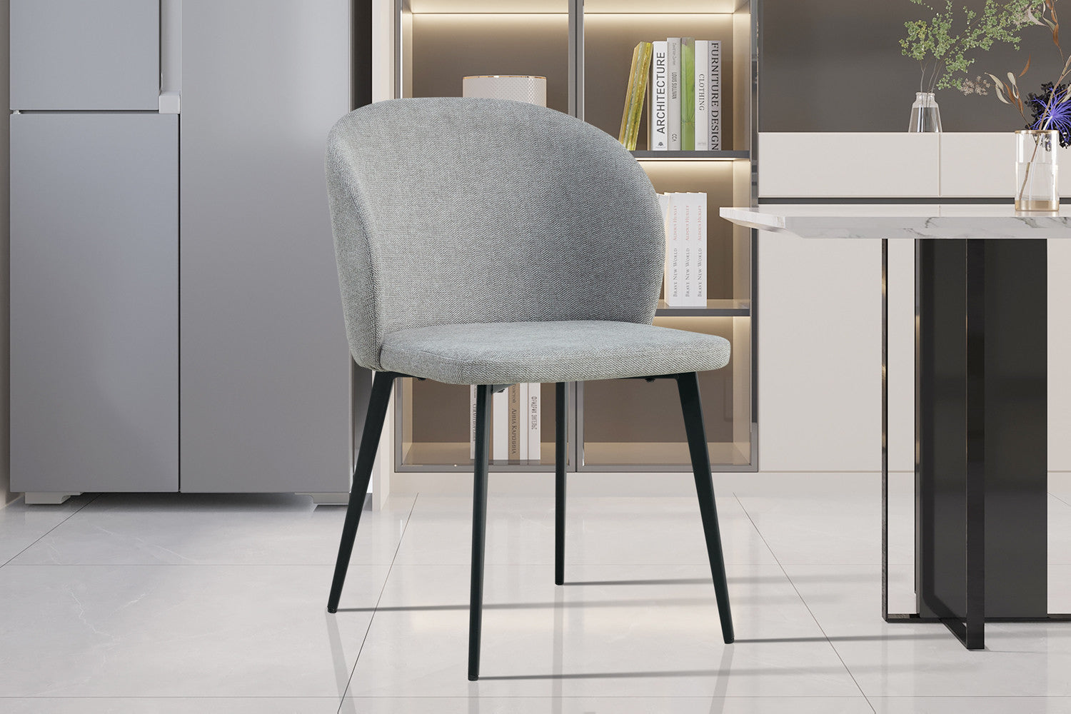 Stoel 'Toledo' Stof Lichtgrijs