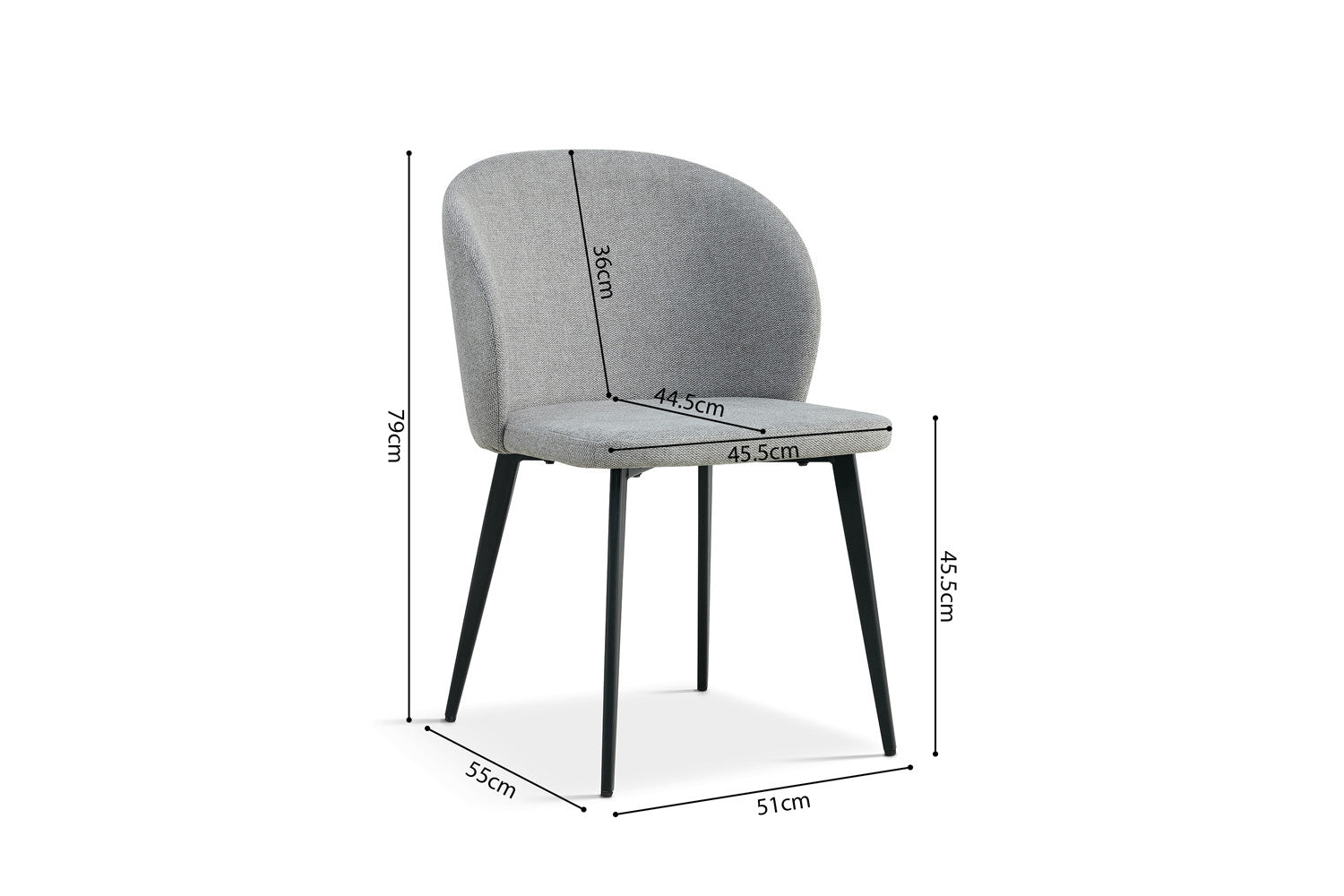 Stoel 'Toledo' Stof Lichtgrijs