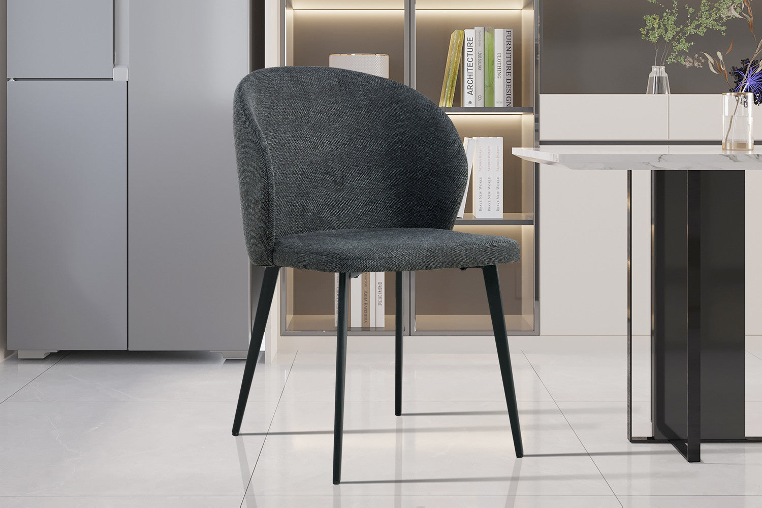 Stoel 'Toledo' Stof Donkergrijs