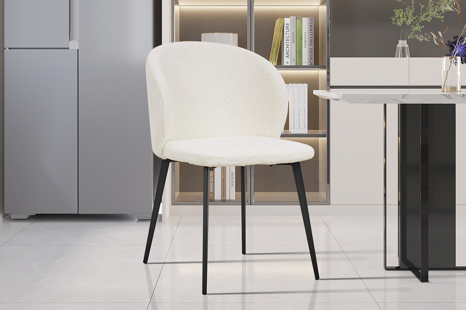 Stoel 'Toledo' Bouclé Wit