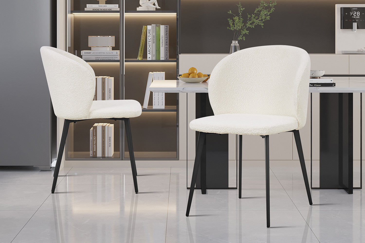 Stoel 'Toledo' Bouclé Wit