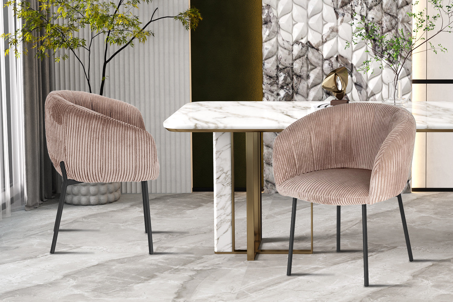 Stoel 'Sevilla' Corduroy Fabb Hyper 38 Zand