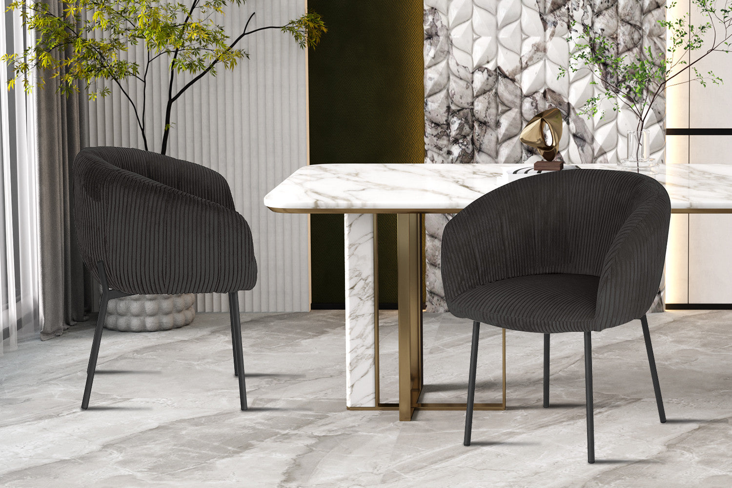 Stoel 'Sevilla' Corduroy Fabb Hyper 16 Grijs