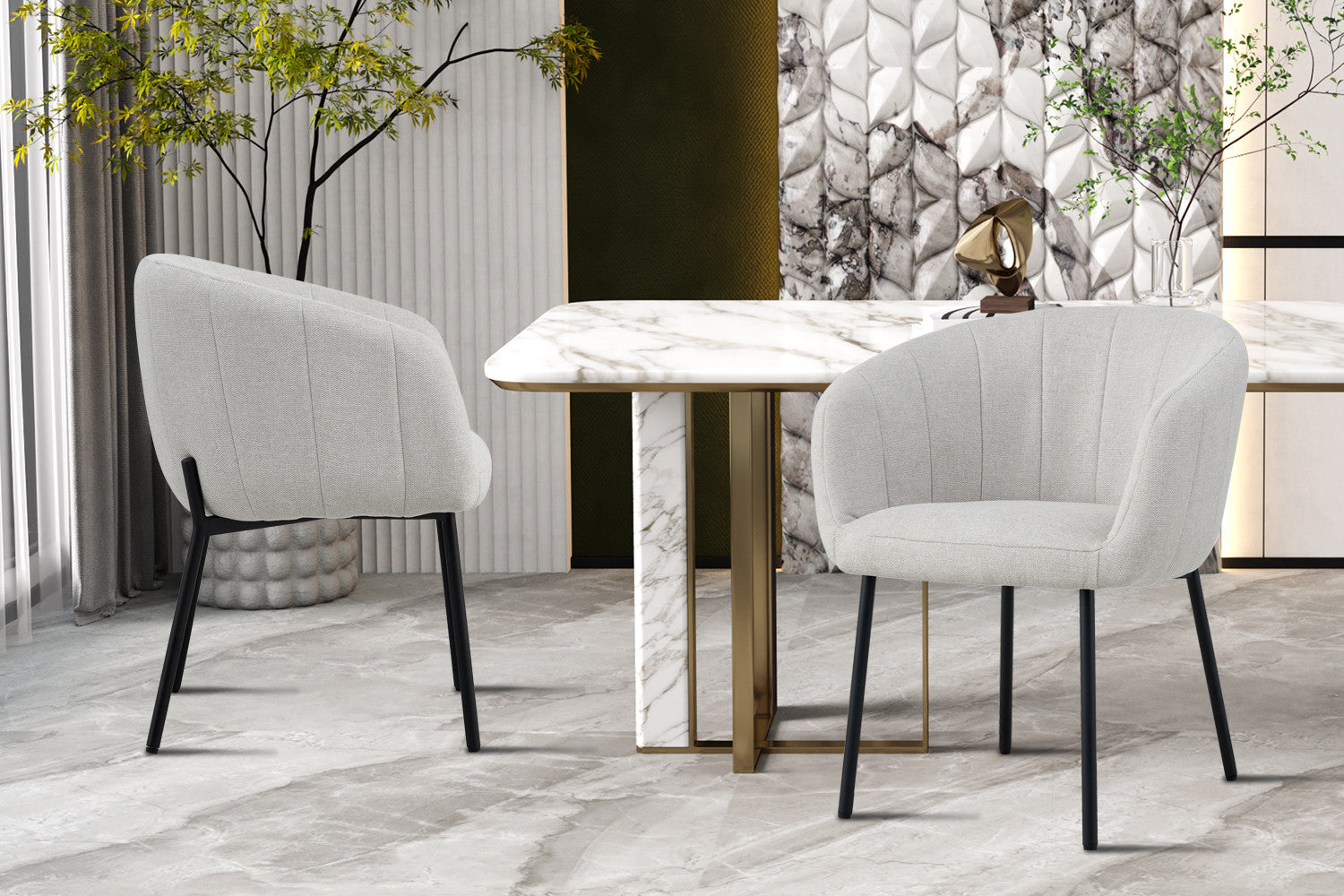 Stoel 'Sevilla' Stof Beige