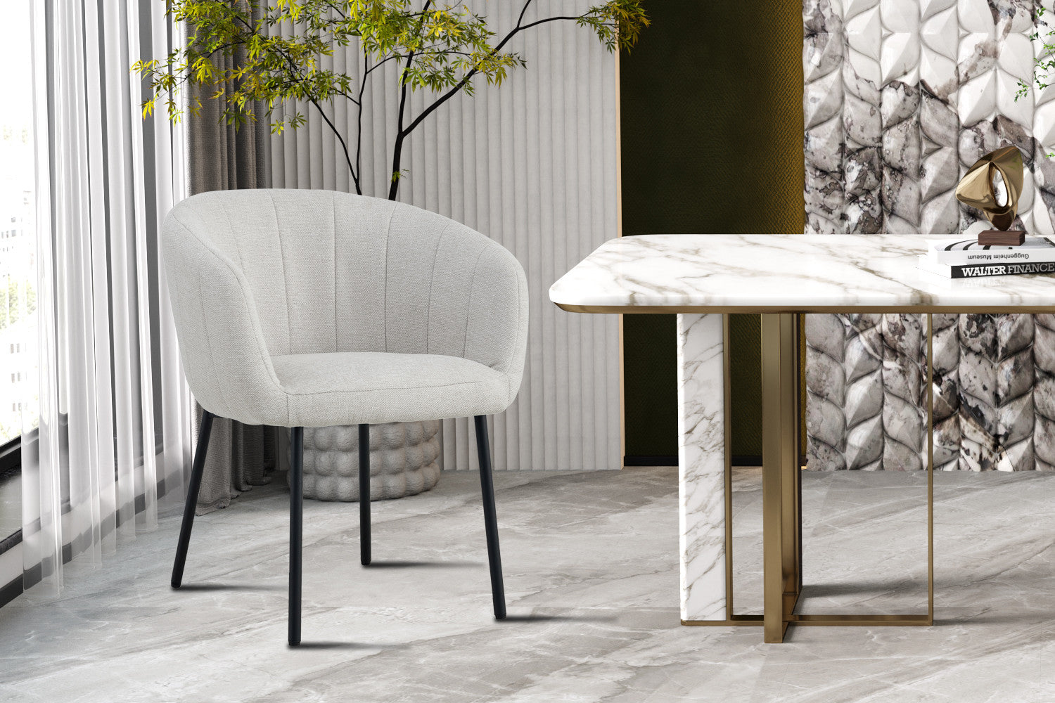 Stoel 'Sevilla' Stof Beige