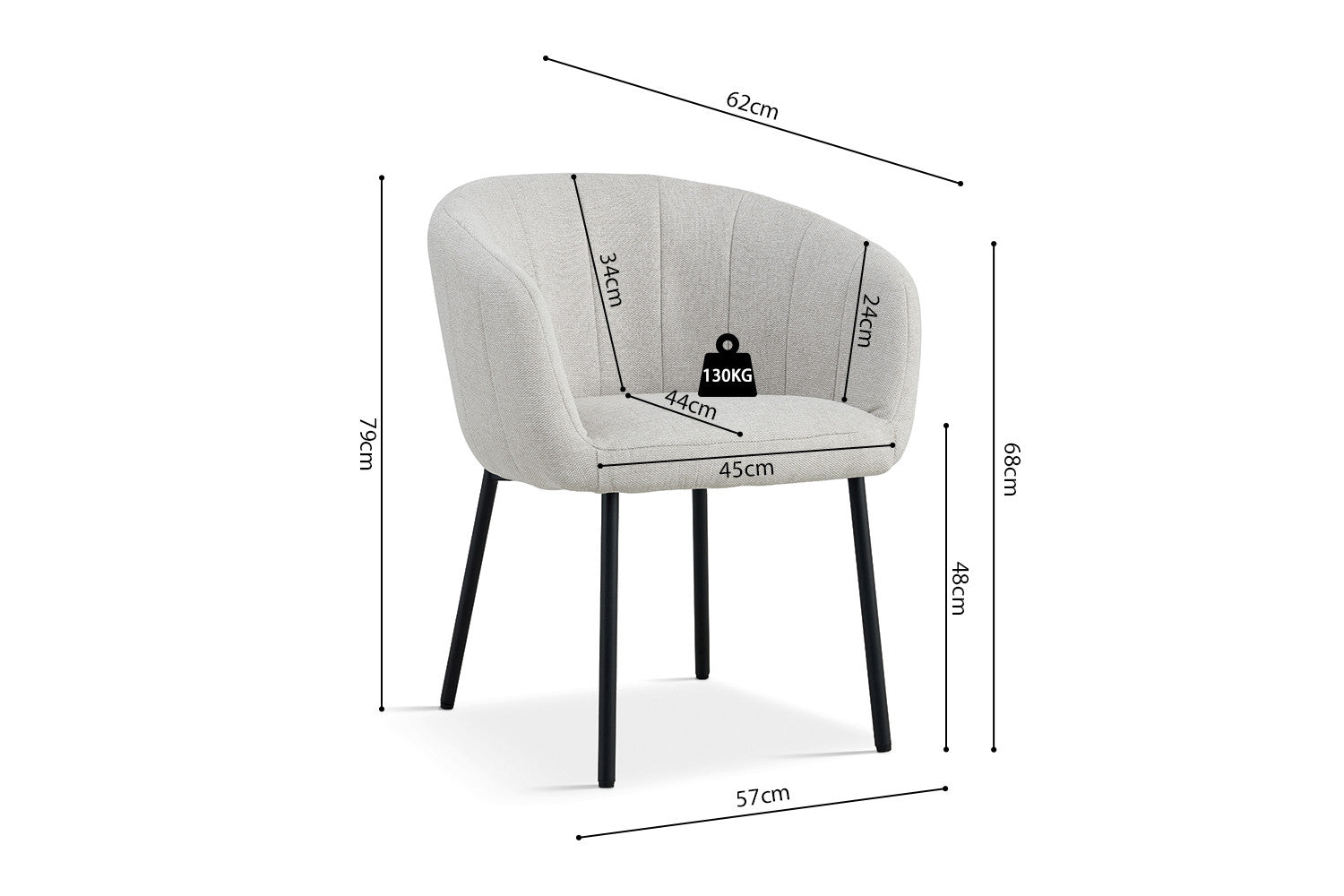 Stoel 'Sevilla' Stof Beige