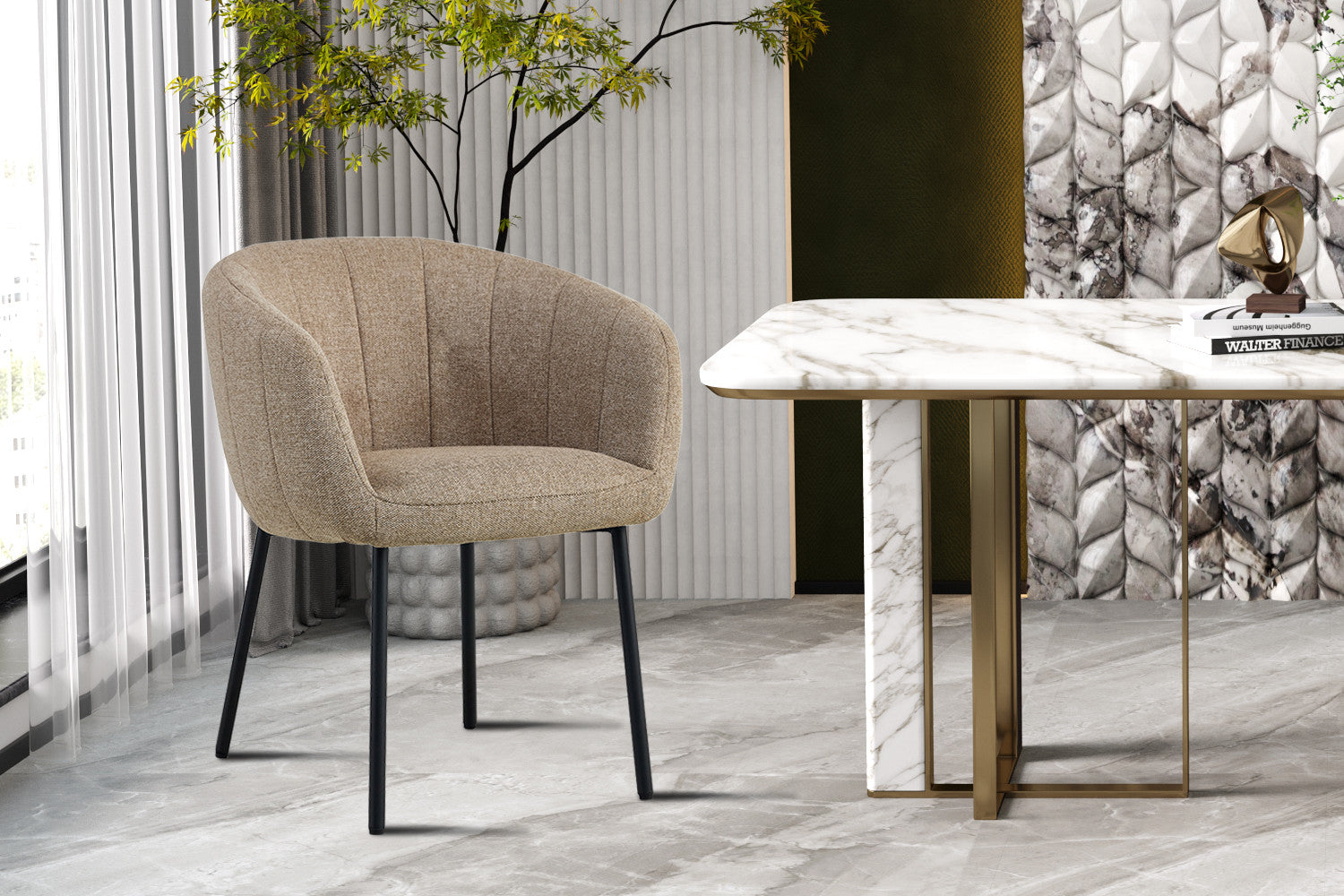 Stoel 'Sevilla' Stof Zand