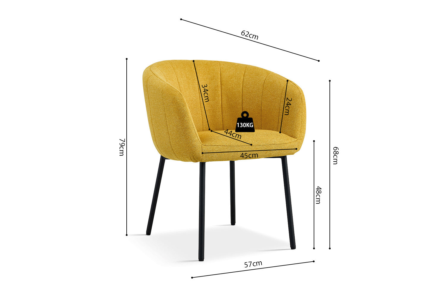 Stoel 'Sevilla' Stof Geel