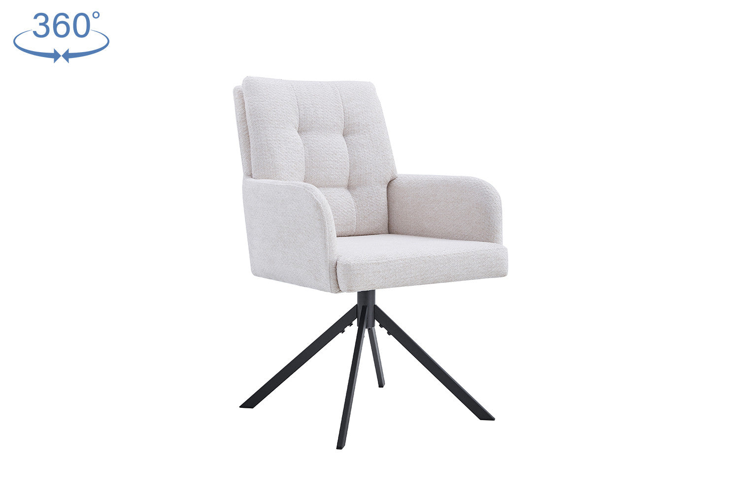 Stoel 'Granada' Draaibaar tot 0 Stof Davis Bliss 75-02 Ecru