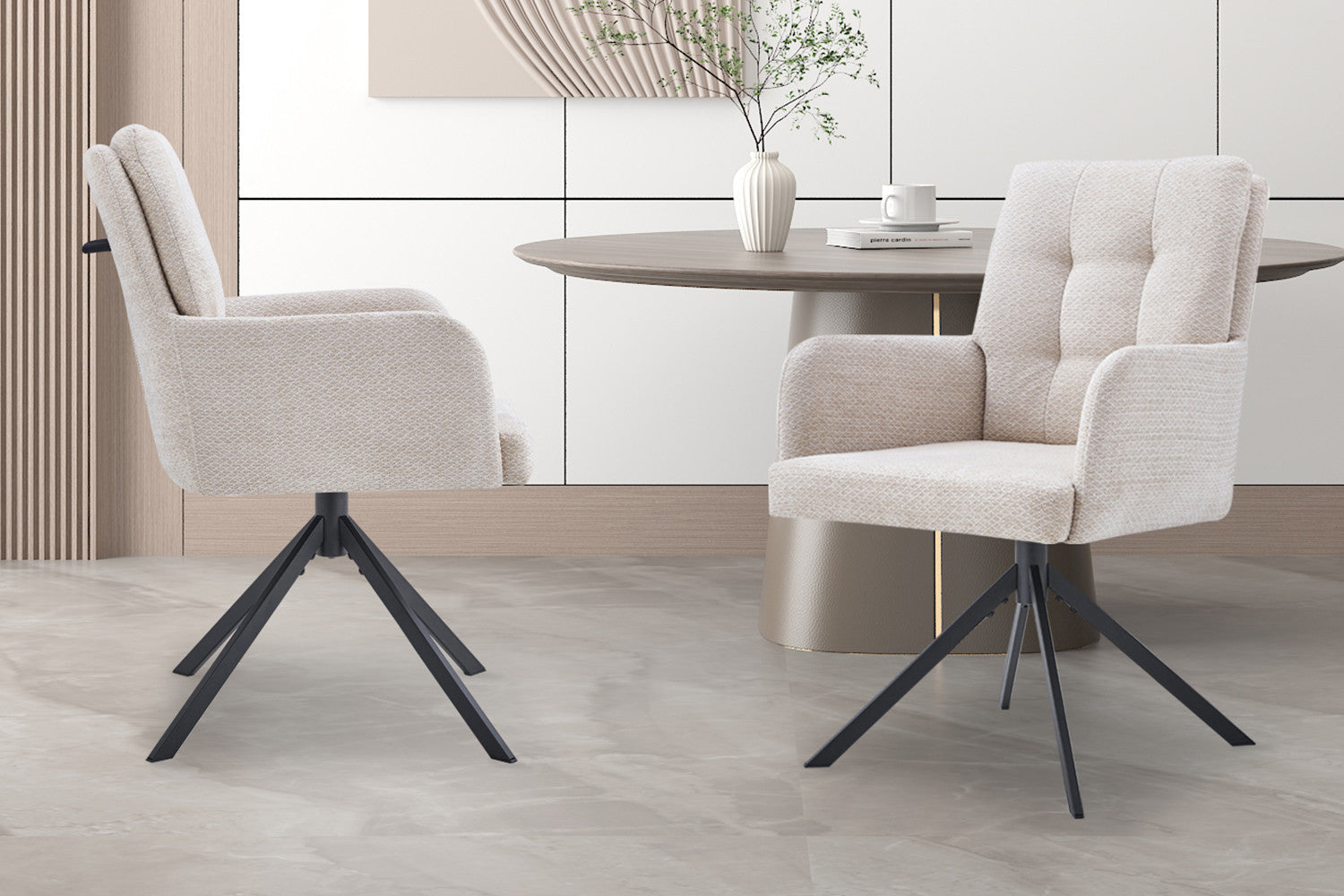 Stoel 'Granada' Draaibaar tot 0 Stof Davis Bliss 75-03 Beige