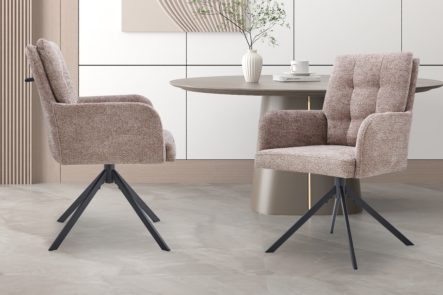 Stoel 'Granada' Draaibaar tot 0 Stof Davis Bliss 75-18 Zand