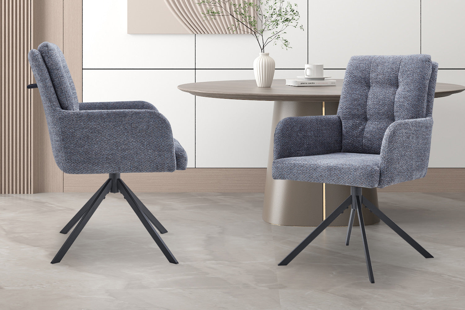 Stoel 'Granada' Draaibaar tot 0 Stof Davis Bliss 75-73 Donkergrijs