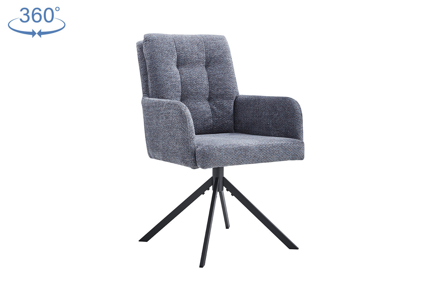 Stoel 'Granada' Draaibaar tot 0 Stof Davis Bliss 75-73 Donkergrijs