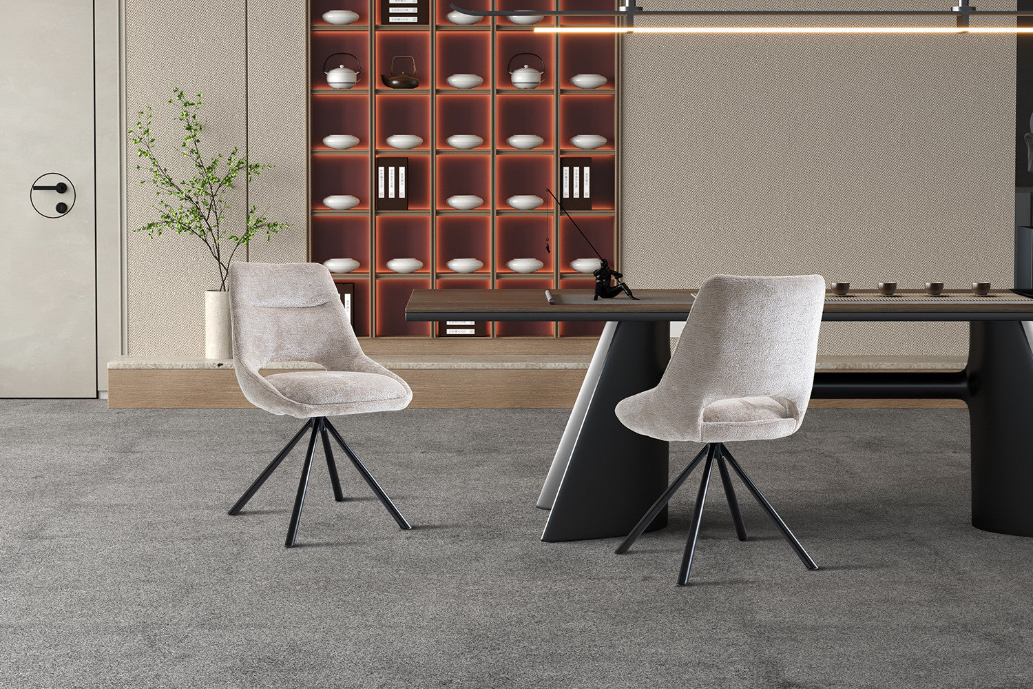 Stoel 'Dante' Stof Beige