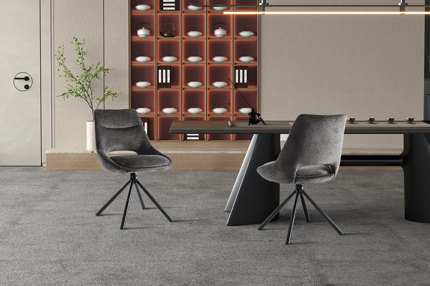 Stoel 'Dante' Stof Grijs