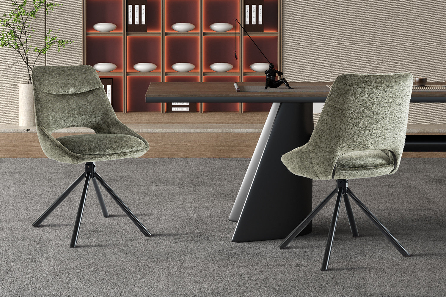 Stoel 'Dante' Stof Groen