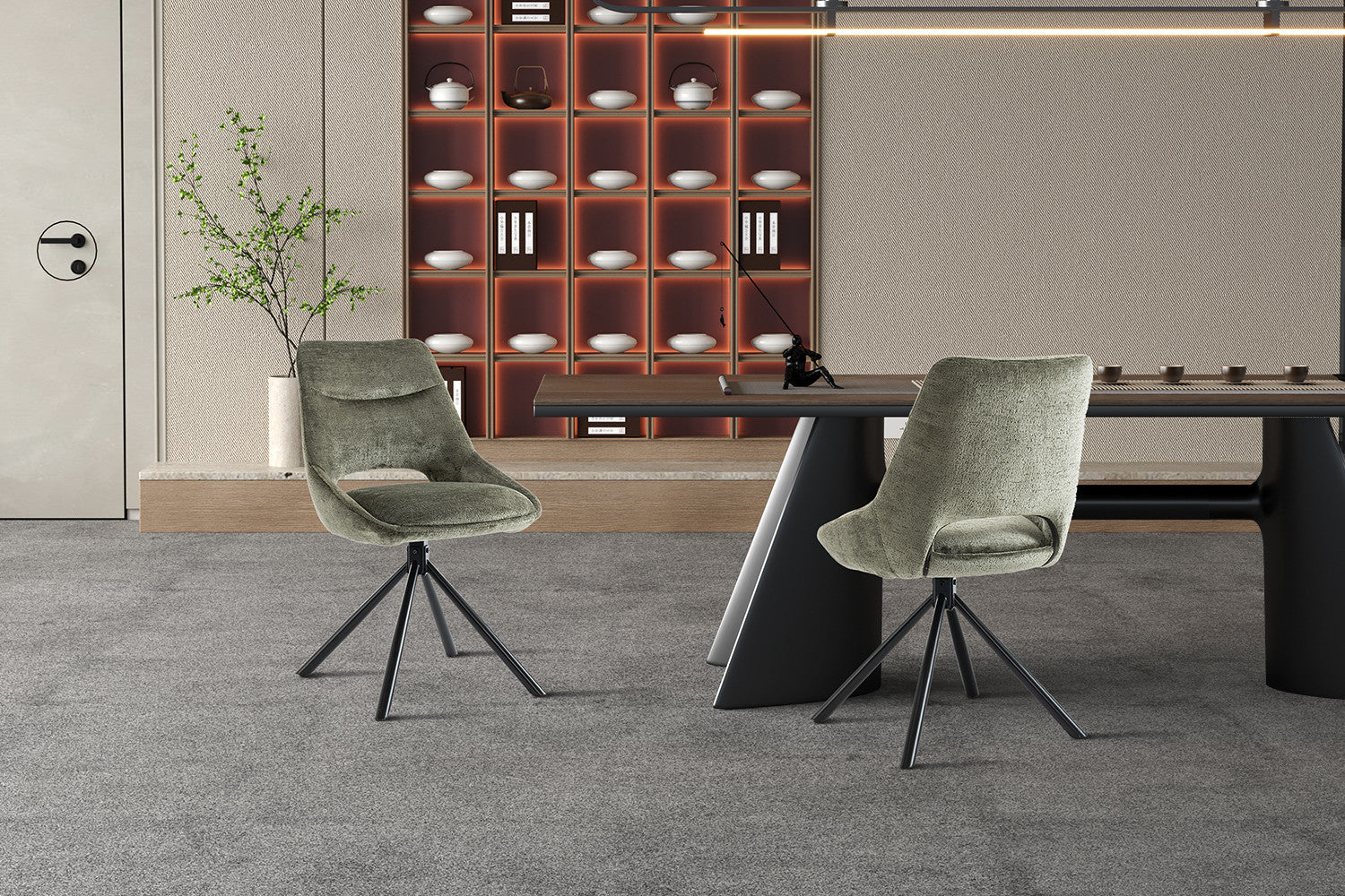 Stoel 'Dante' Stof Groen