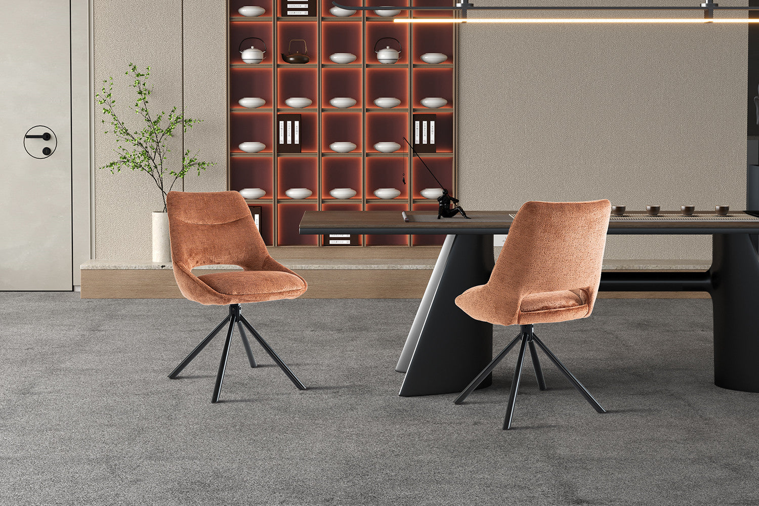 Stoel 'Dante' Stof Roest