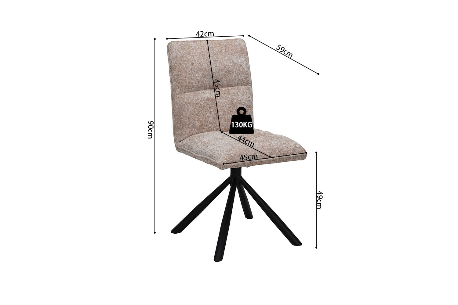 Stoel 'Jack' Draaibaar tot 0 Stof Zand