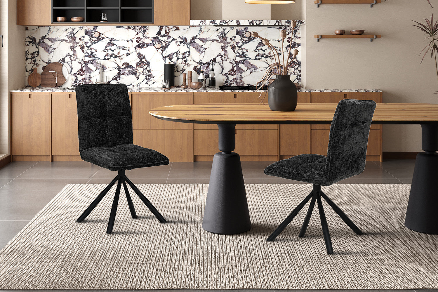 Stoel 'Jack' Draaibaar tot 0 Stof Donkergrijs