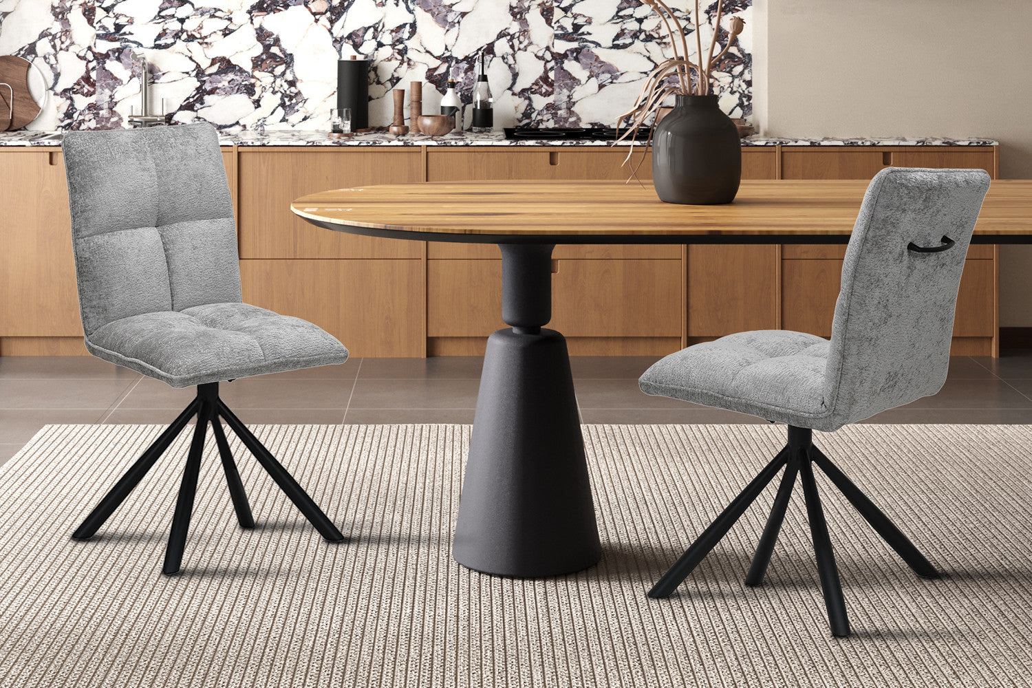 Stoel 'Jack' Draaibaar tot 0 Stof Lichtgrijs