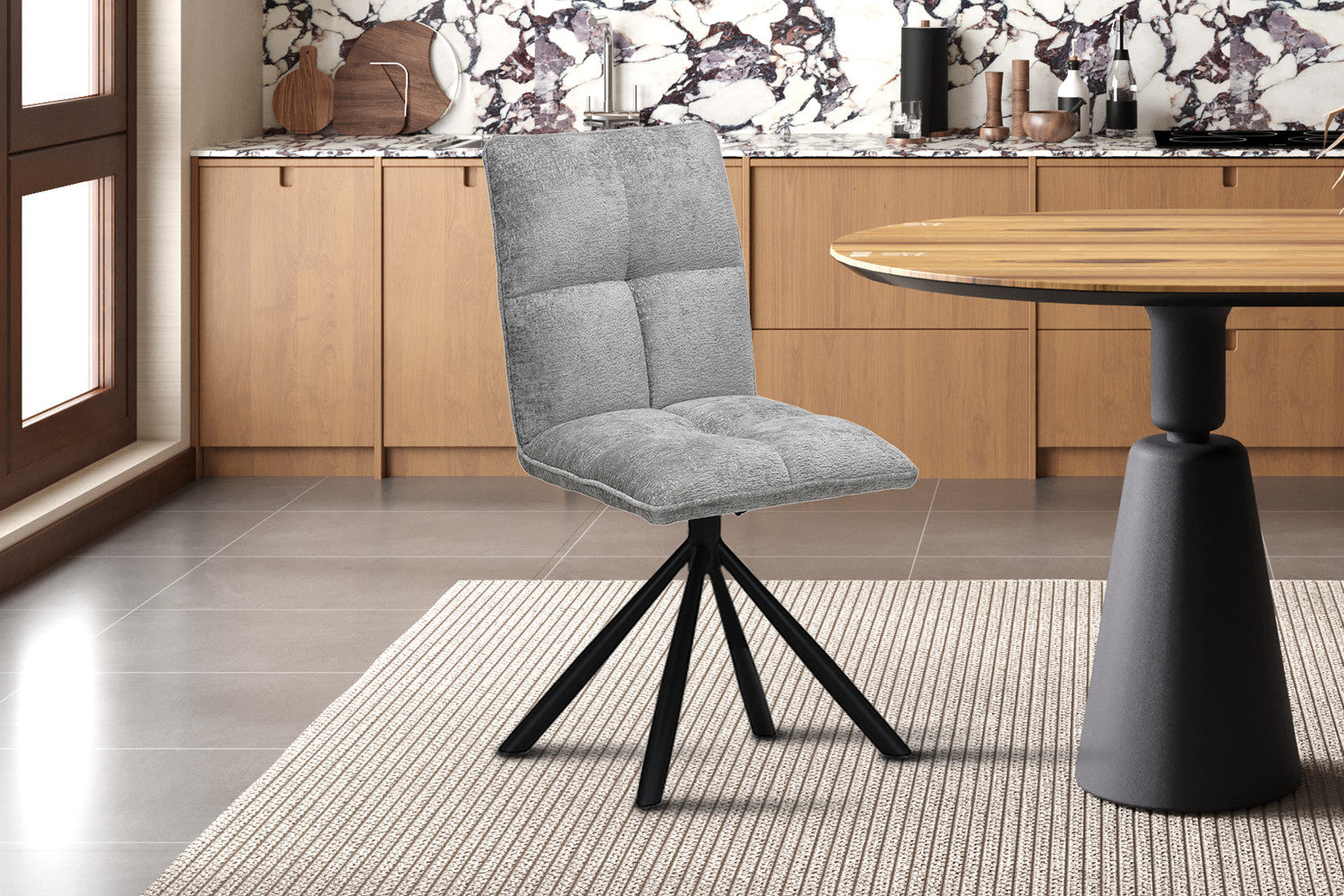 Stoel 'Jack' Draaibaar tot 0 Stof Lichtgrijs