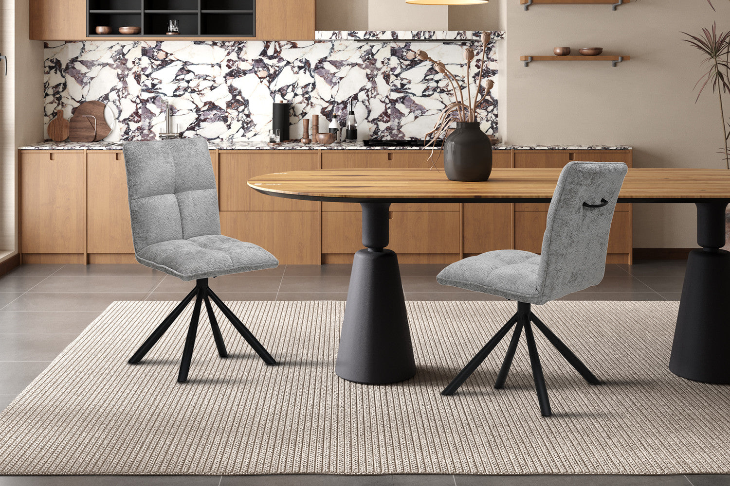 Stoel 'Jack' Draaibaar tot 0 Stof Lichtgrijs