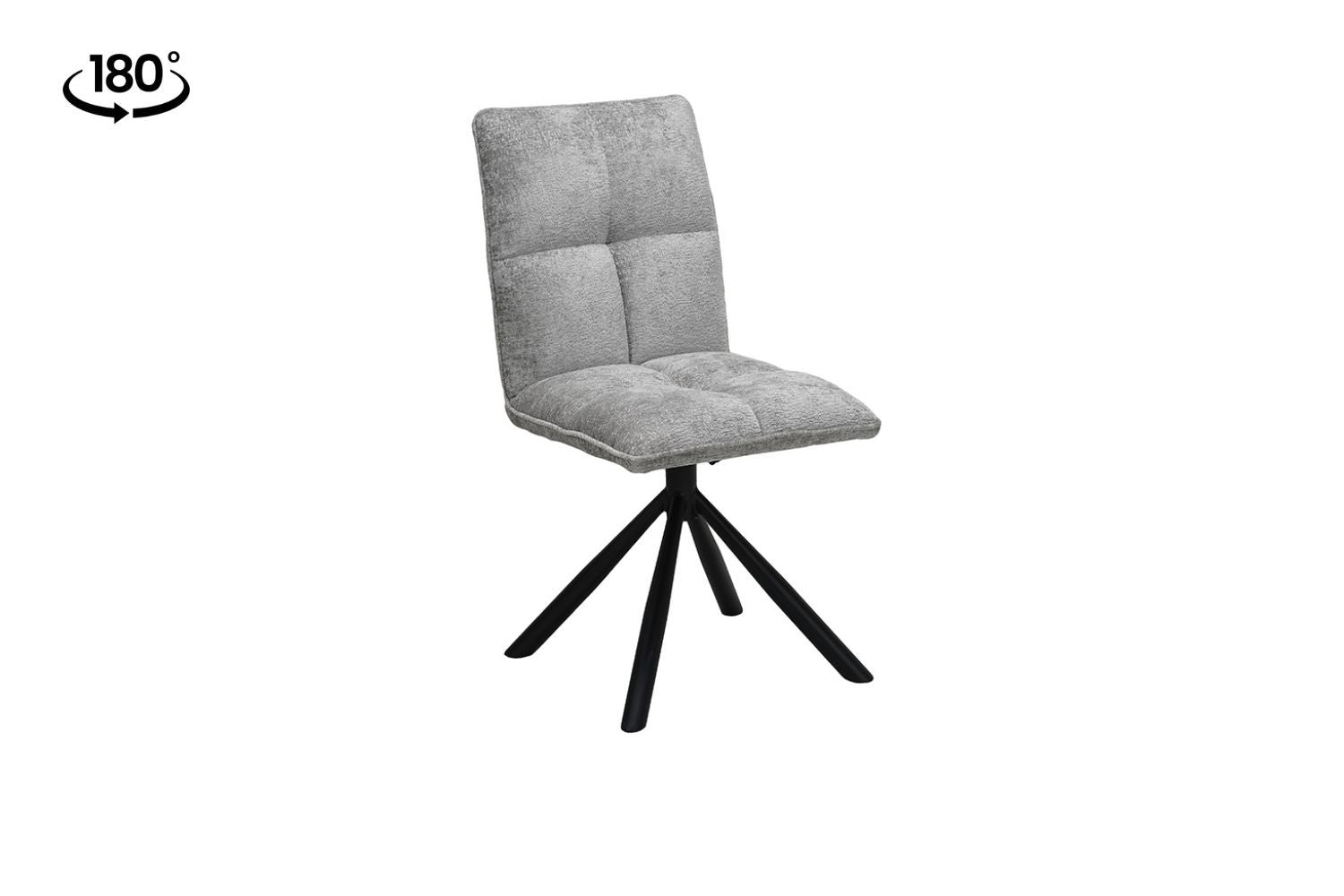 Stoel 'Jack' Draaibaar tot 0 Stof Lichtgrijs