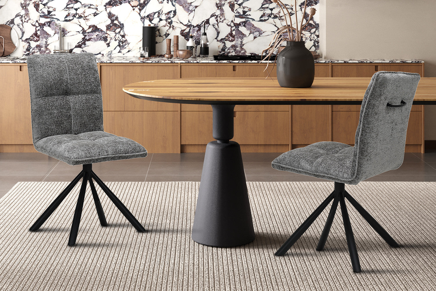 Stoel 'Jack' Draaibaar tot 0 Stof Grijs