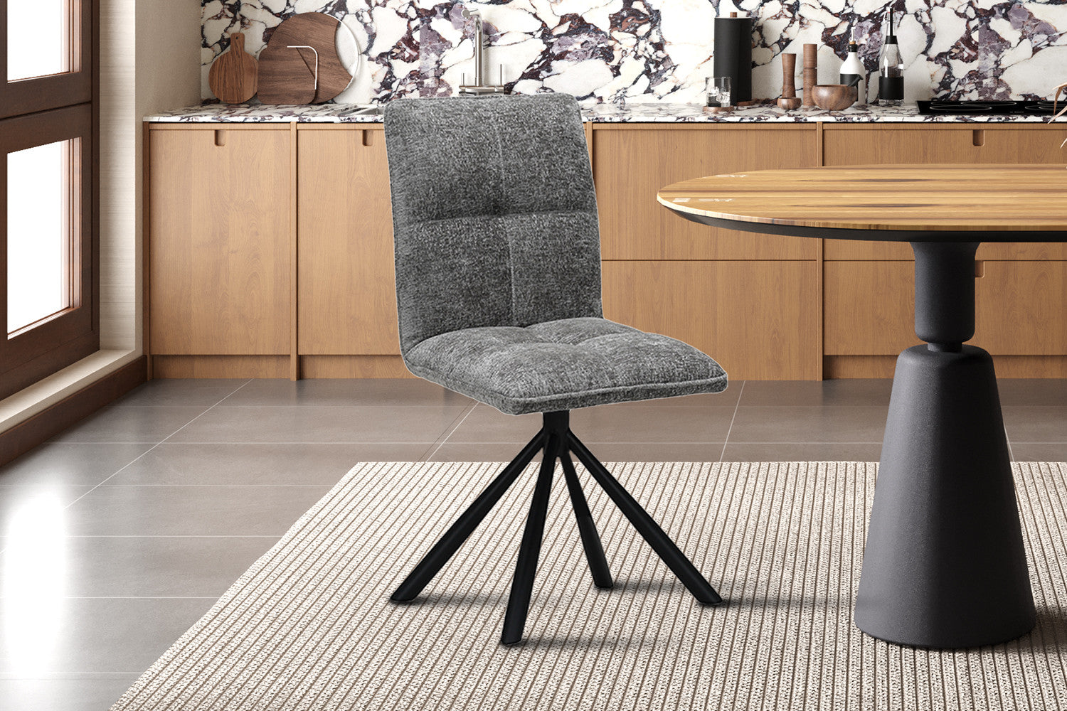 Stoel 'Jack' Draaibaar tot 0 Stof Grijs