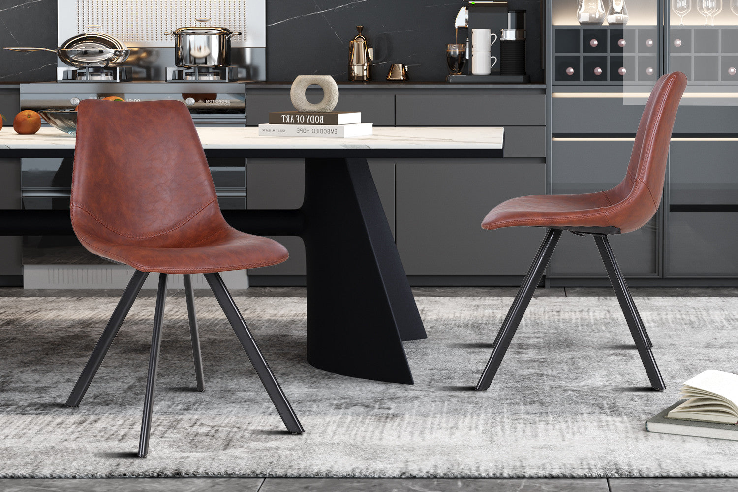 Stoel 'Emma' PU Donkerbruin