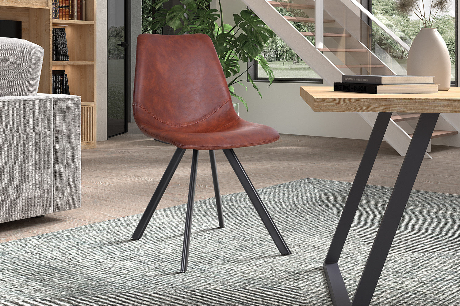 Stoel 'Emma' PU Donkerbruin