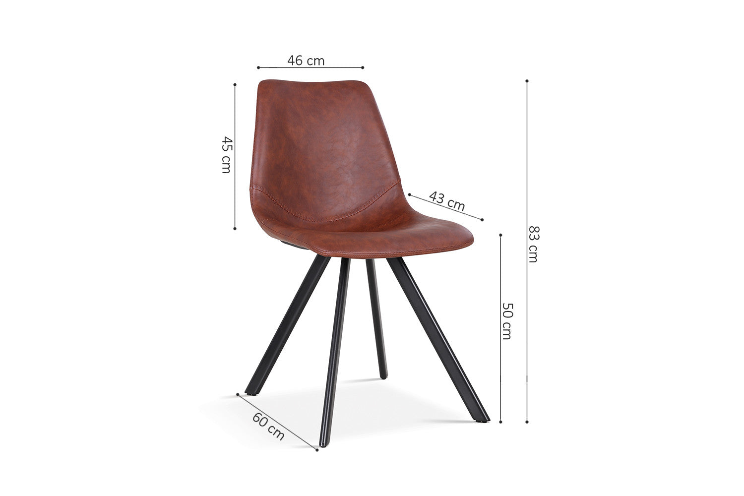 Stoel 'Emma' PU Donkerbruin