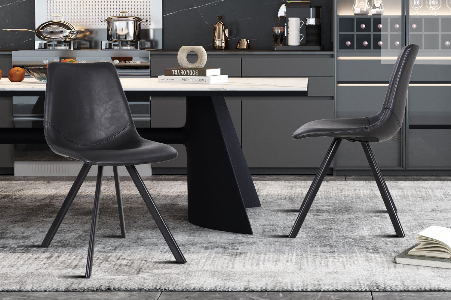 Stoel 'Emma' PU Zwart