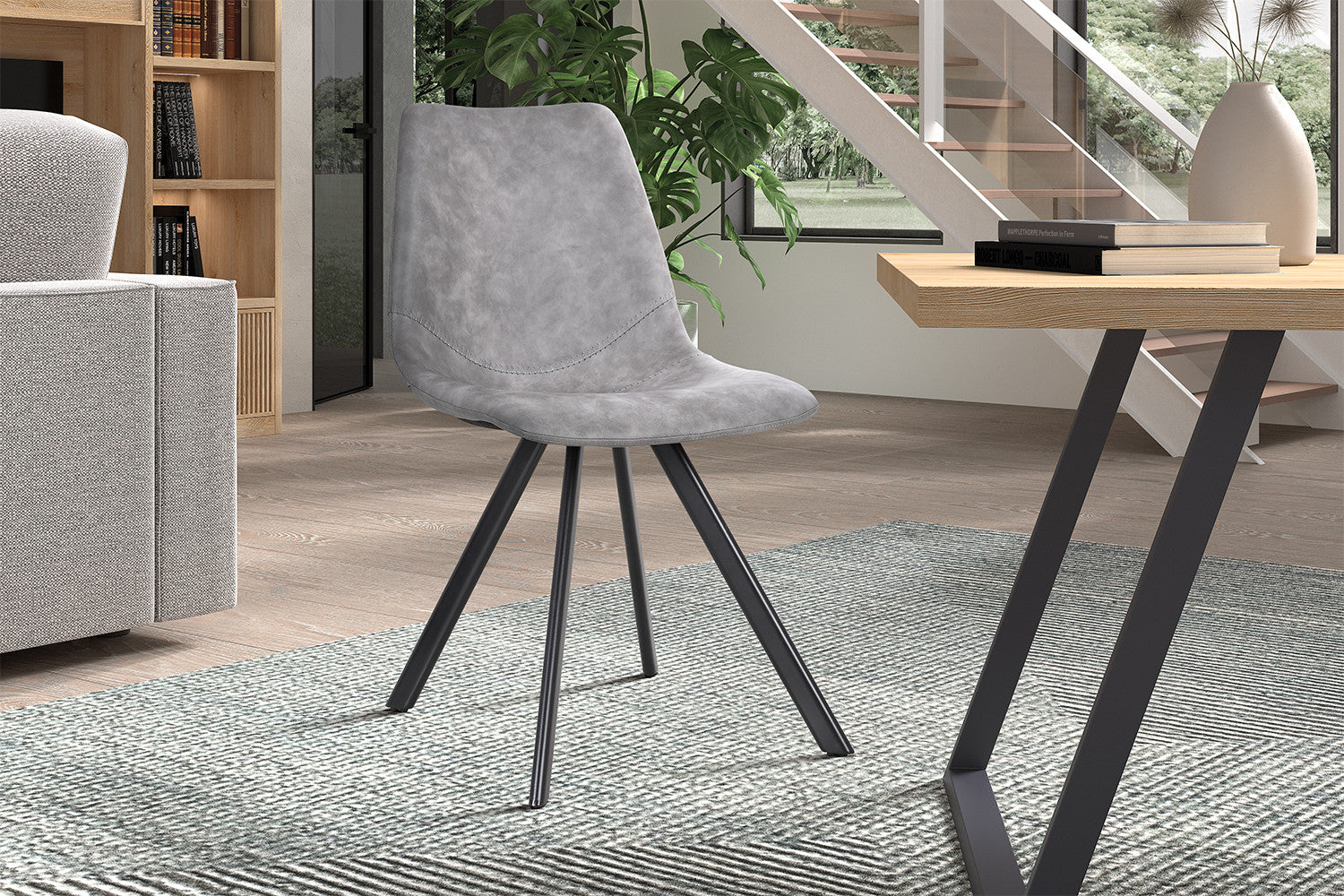 Stoel 'Emma' PU Donkergrijs