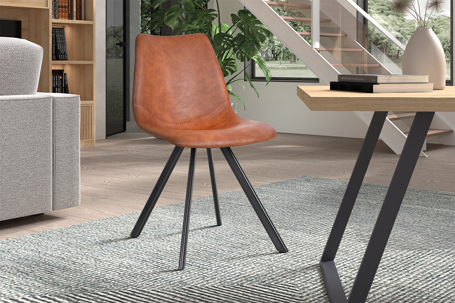 Stoel 'Emma' PU Cognac