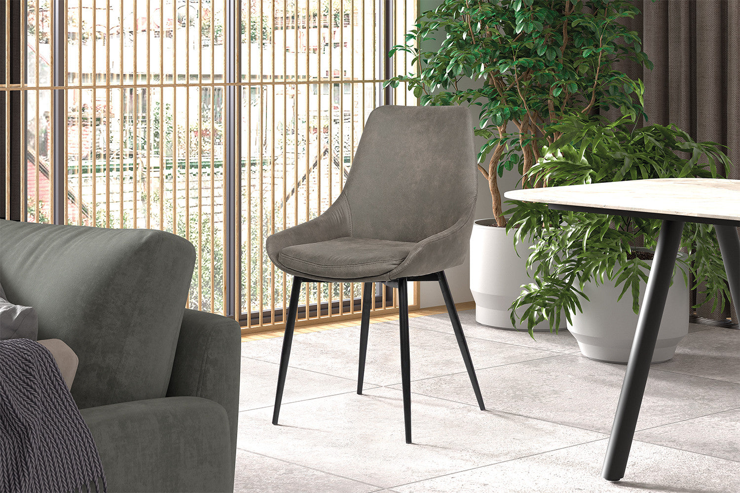 Stoel 'Mirano' Microvezel PU Grijs