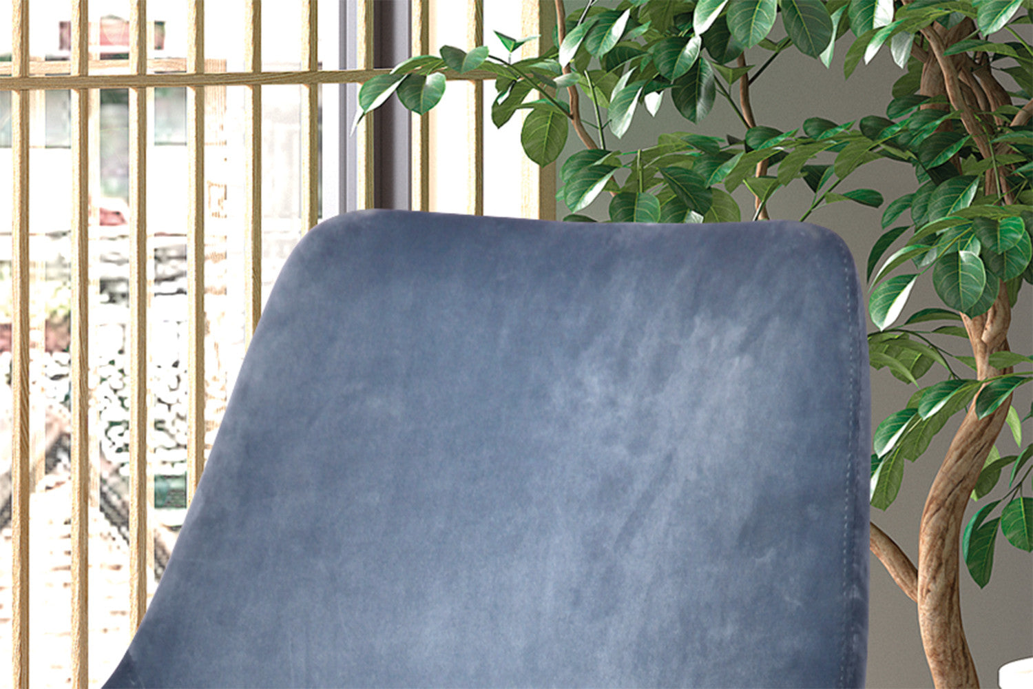 Stoel 'Mirano' Fluweel Blauw