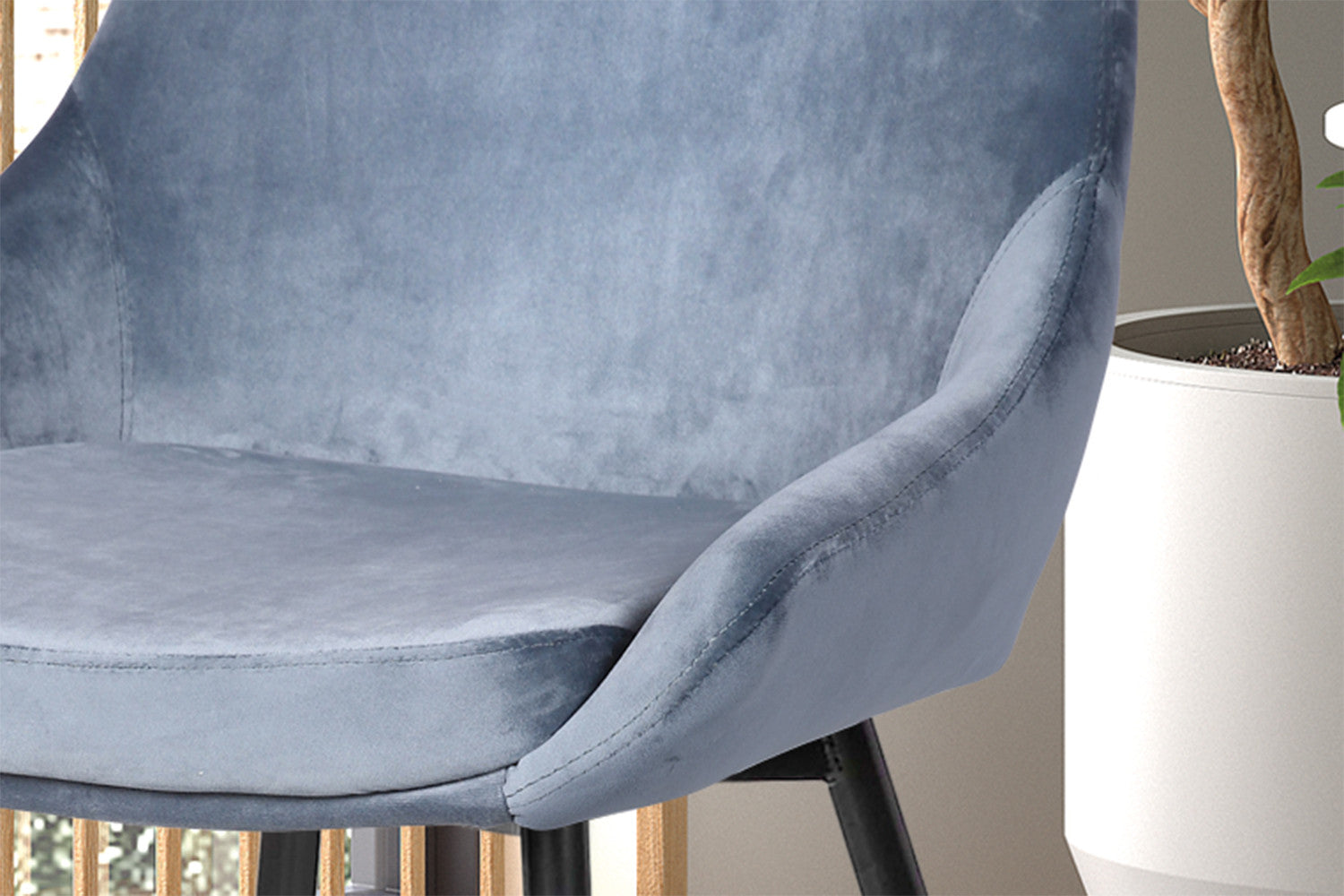 Stoel 'Mirano' Fluweel Blauw