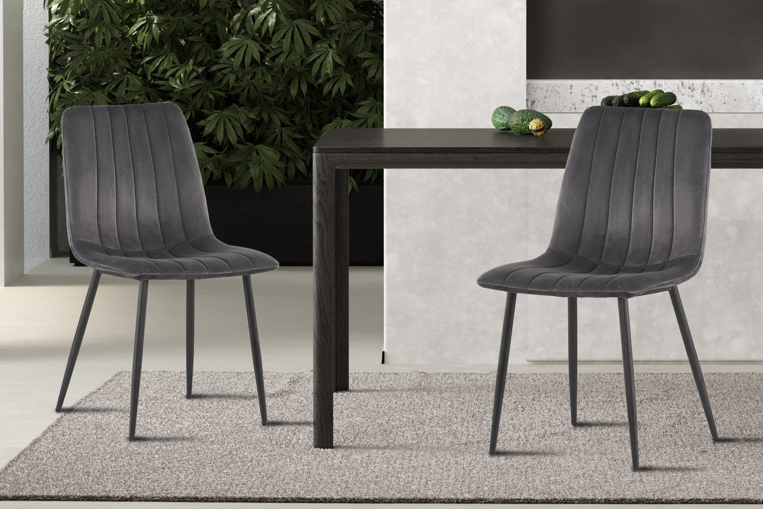 Stoel 'Willis' Fluweel Grijs