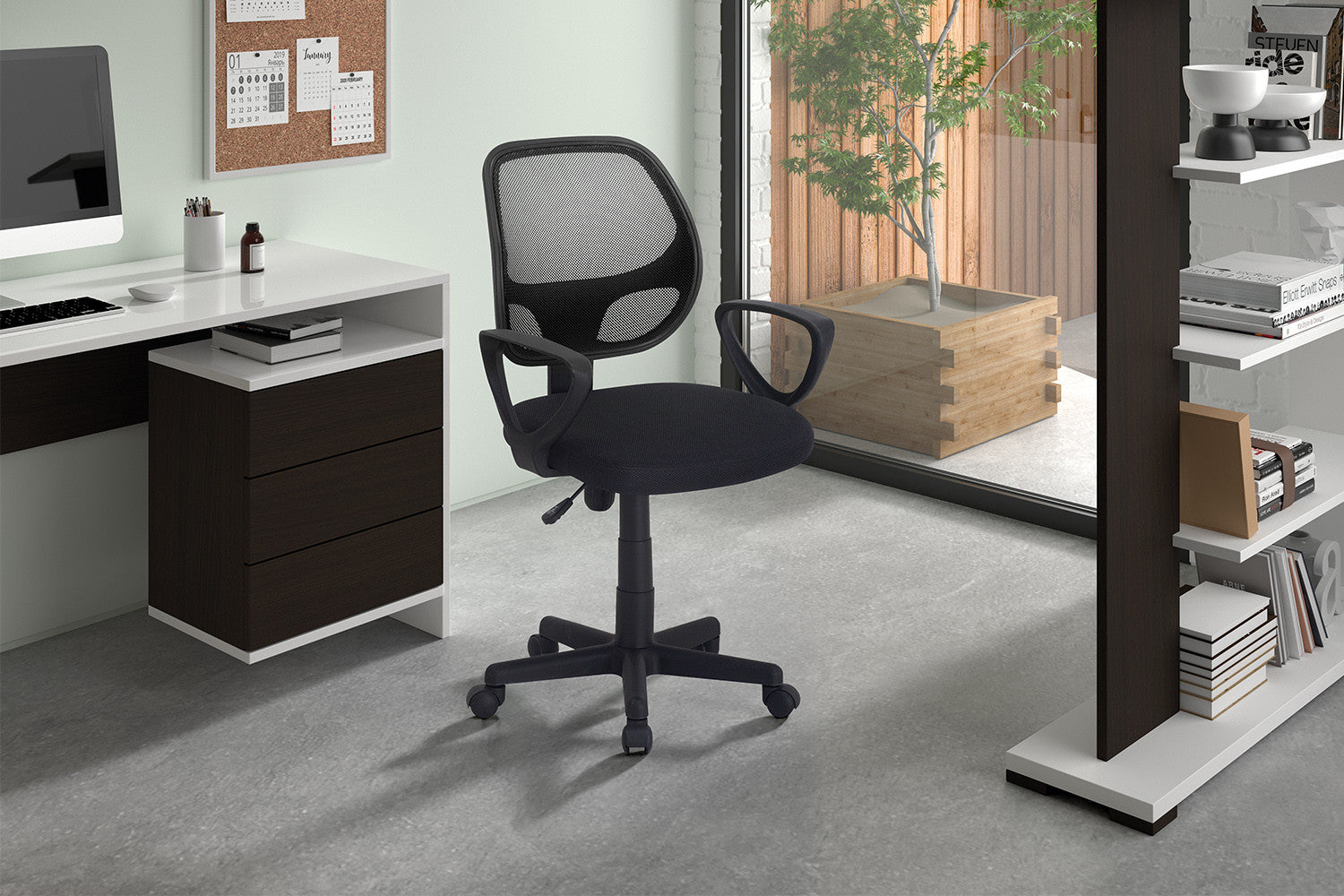 Bureaustoel 'Hippa' Mesh Zwart