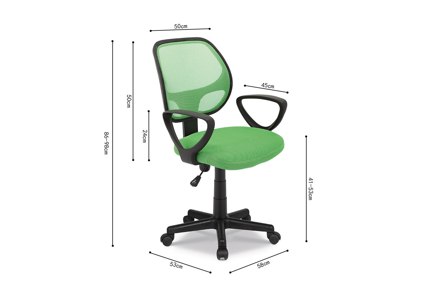 Bureaustoel 'Hippa' Mesh Lime