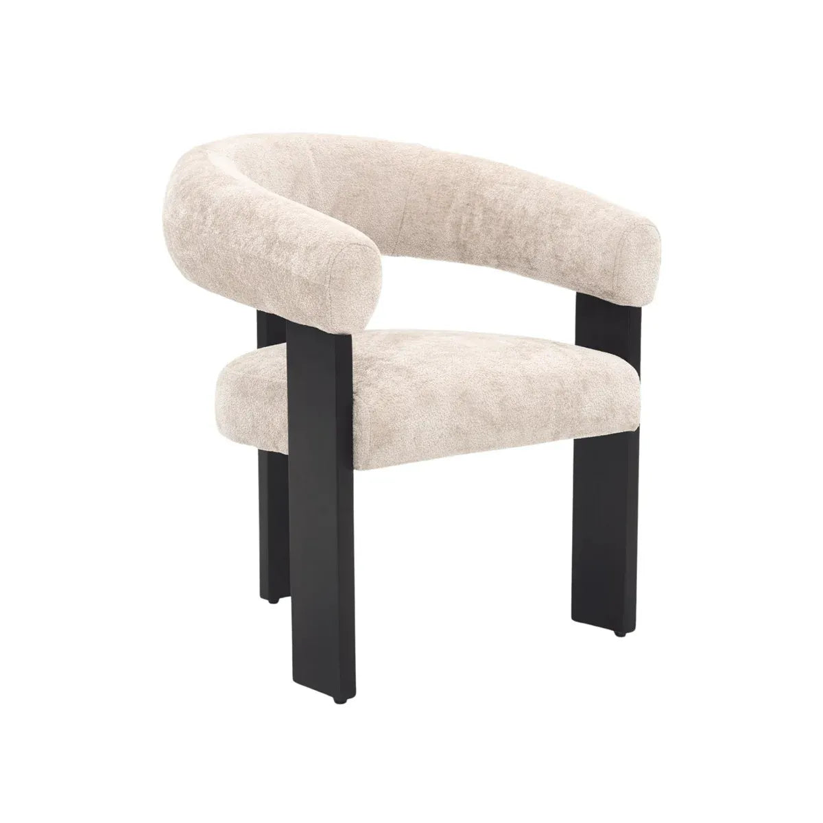 Stoel Japandi Sara ZB-5698 Crème - Zwarte poten