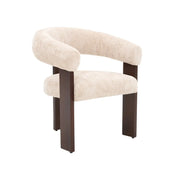 Stoel Japandi Sara ZB-5698 Crème - Bruine poten